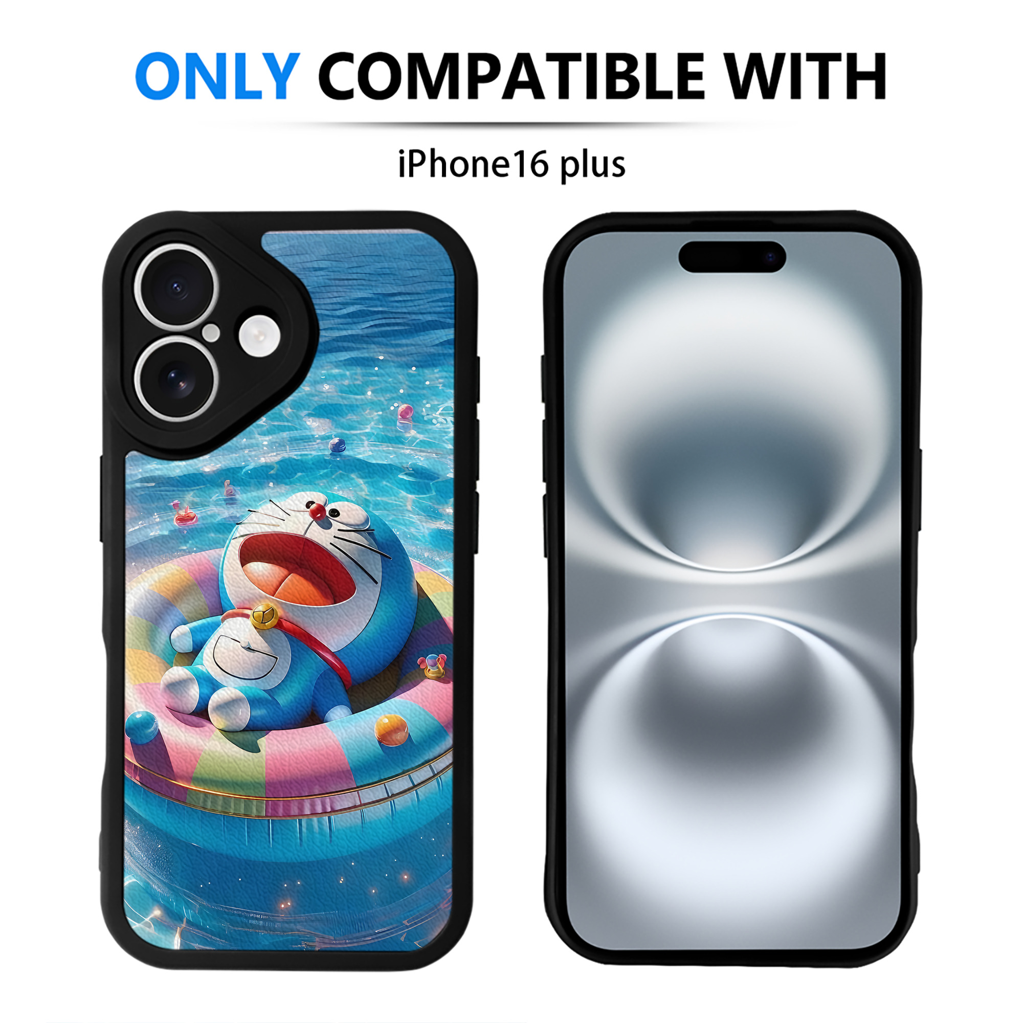 （画像用） ドラえもん Doraemon 【iPhone 16シリーズ対応】シリコンスマホケース（レザー調） 材質：シリコン